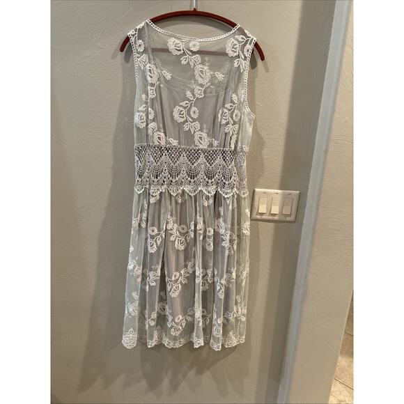 Sundance Dress 16 Lace Floral Embroidered Love Always Coquette Delicate Dainty - Picture 9 of 13